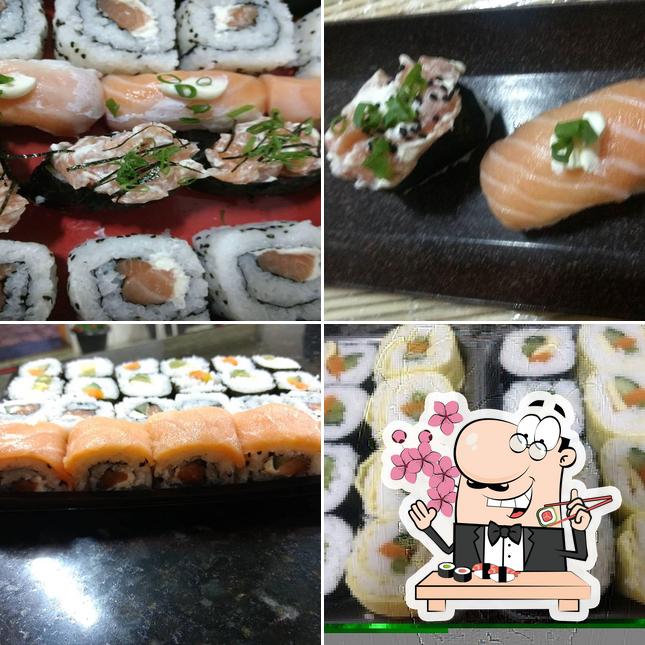 Escolha diferentes opções de sushi