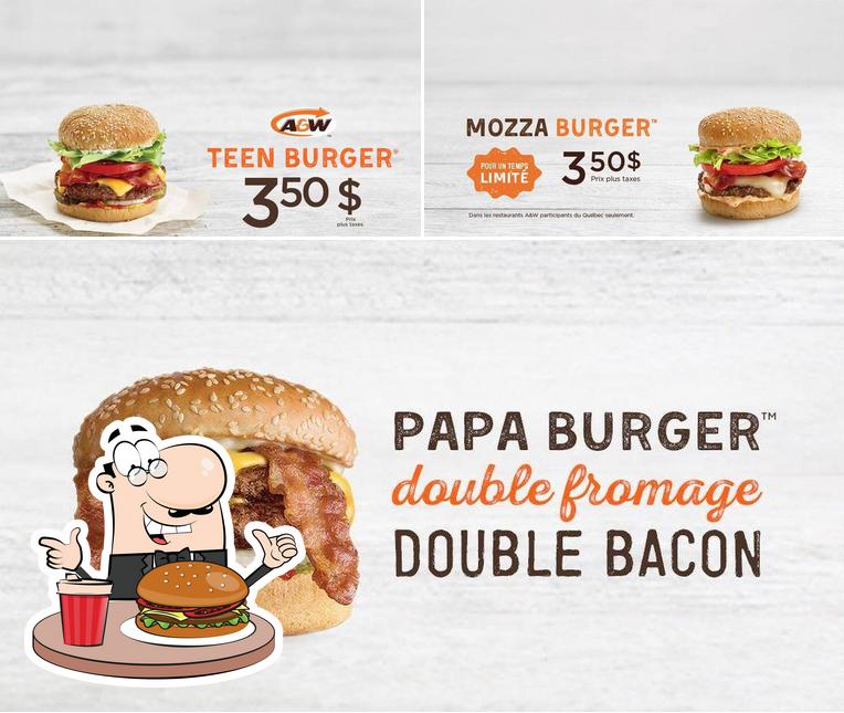 Commandez l'un des hamburgers offert par A&W Canada