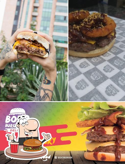 Consiga um hambúrguer no Box 3 burger