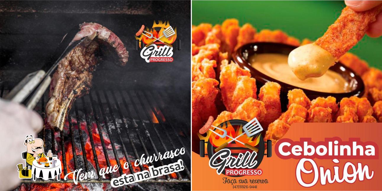Comida em Grill Progresso