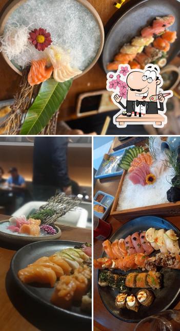 Rolos de sushi são oferecidos por Kindô Sushi