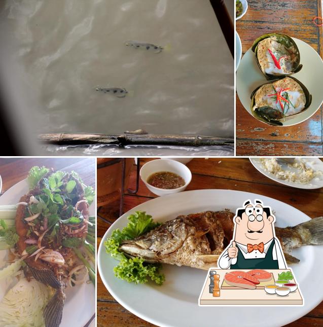 ร้านอาหารระเบียงแม่น้ำ offers a menu for fish dish lovers