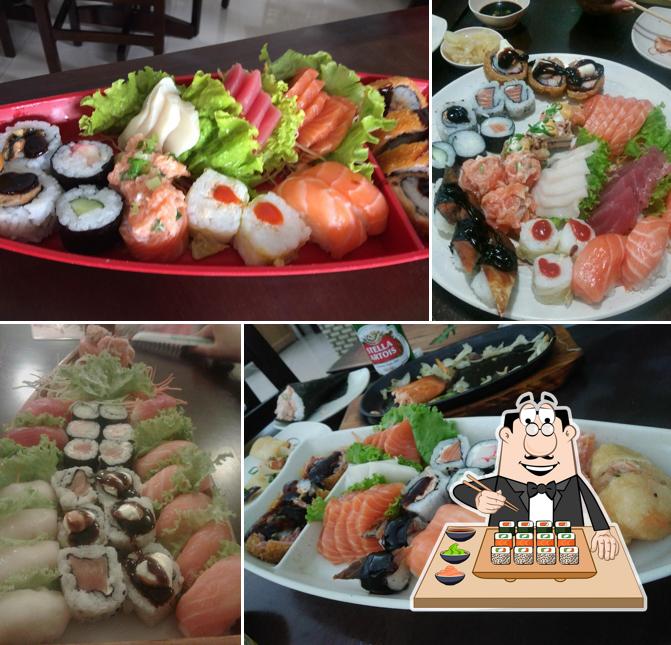 Prove diferentes opções de sushi