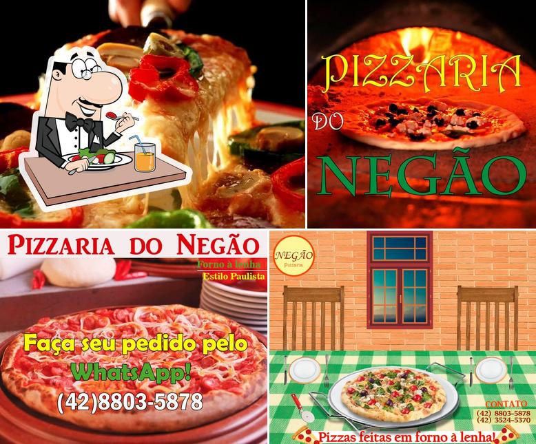 Comida em Pizzaria do Negão