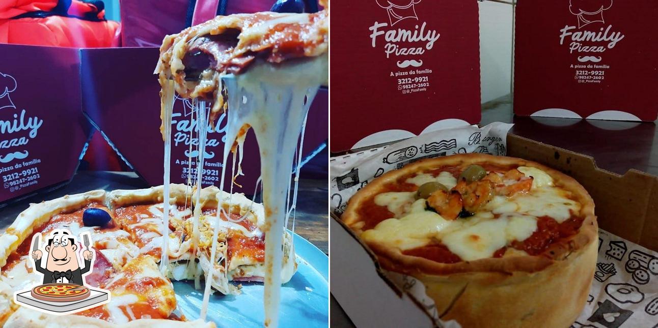 Escolha pizza no Family Stuffed Pizza