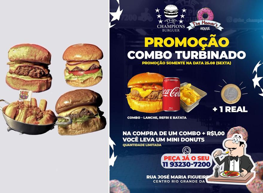 Platos en The Champions Burguer