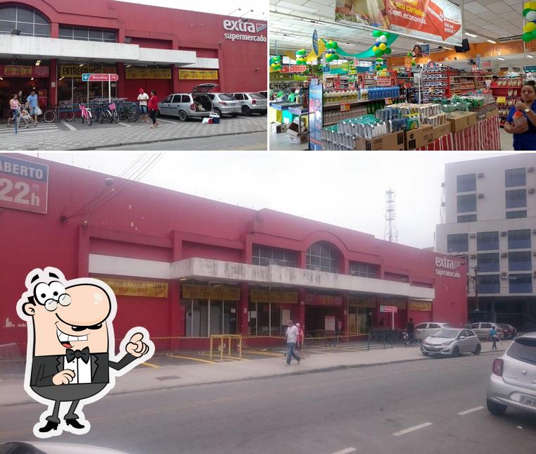 Esta é a imagem apresentando exterior e interior no Extra Mercado