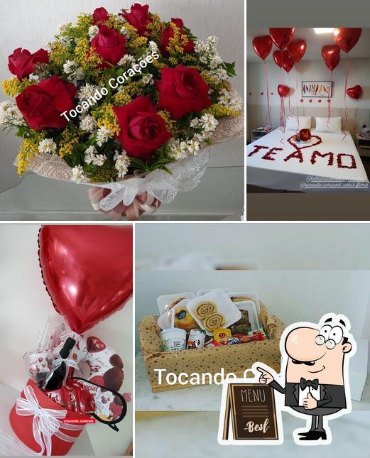 Look at the pic of Tocando corações- Cestas de café da manhã- Buque de Flores- Bandejas de frios-Tele Mensagens- presentes personalizado