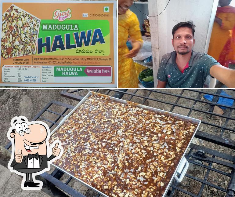 Here's a photo of Madugula halwa mangaraju bros