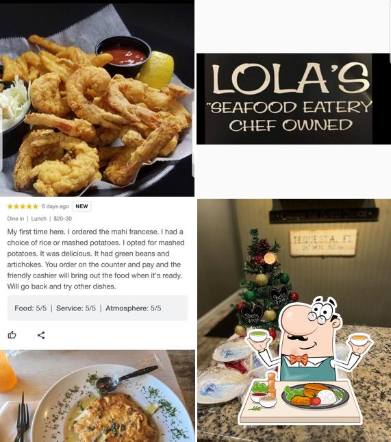 Platos en Lola's Seafood Eatery