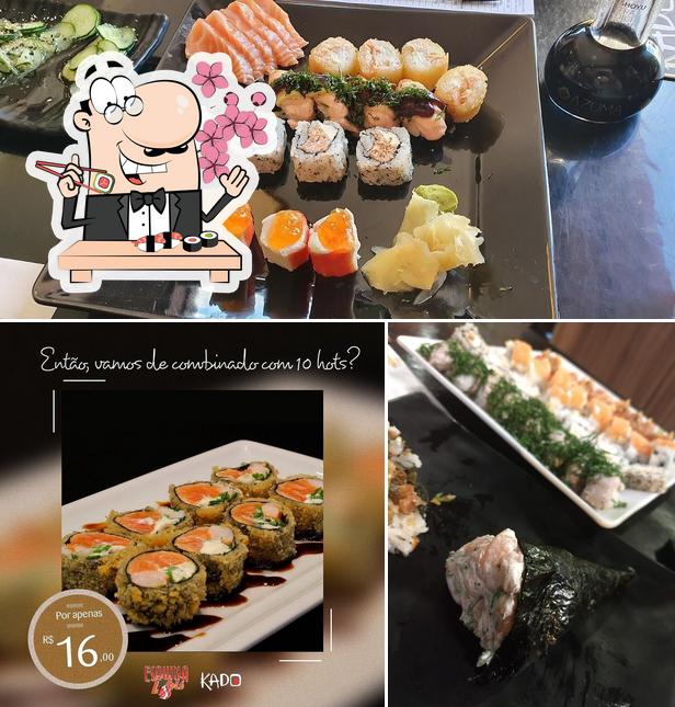 Escolha diferentes opções de sushi