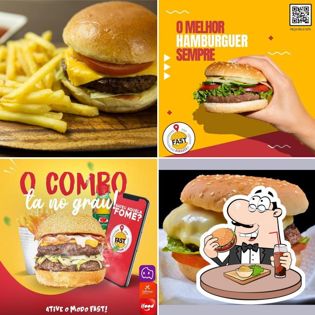Experimente um dos hambúrgueres oferecidos no Fast Burguer - Lanches, Porções e Hamburgueres - São Sebastião do Paraíso