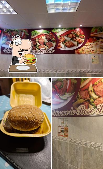 Get a burger at Rose Kebab House & Pizza Place