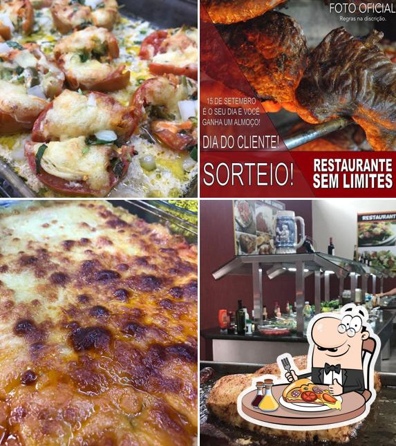 Experimente pizza no Sem Limites Restaurante