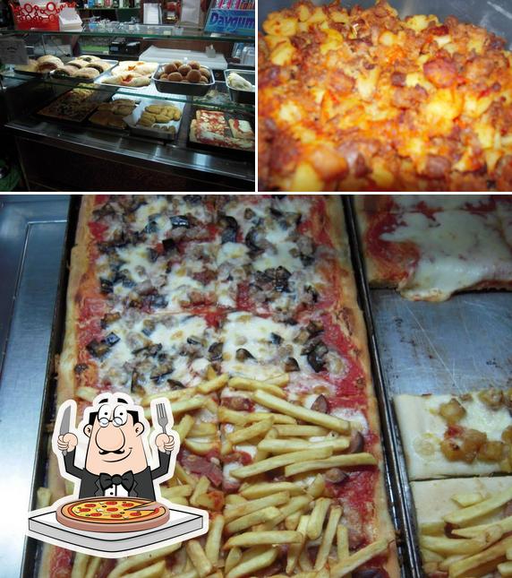 Pick various types of pizza