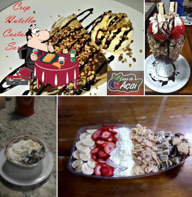 Casa Do Açaí oferece uma escolha de pratos doces