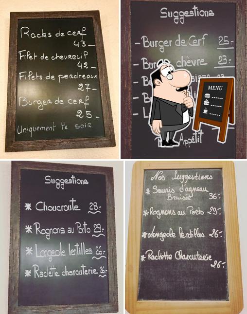 Brasserie "À l'Union" présente un tableau affichant le menu