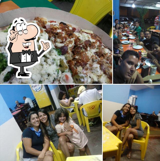 A ilustração do Pizza E Pasta São Pedro’s interior e comida