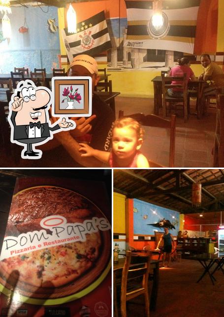 Esta é a foto ilustrando interior e comida no Pizzaria Dom Papas