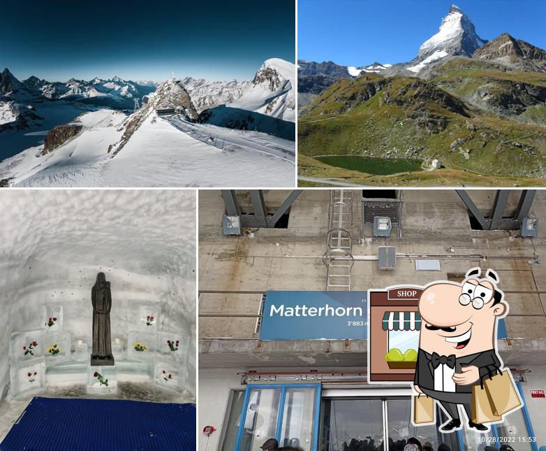 Genießt die Aussicht außerhalb von Matterhorn glacier paradise