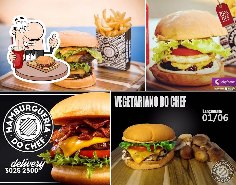 Consiga um hambúrguer no Hamburgueria do Chef