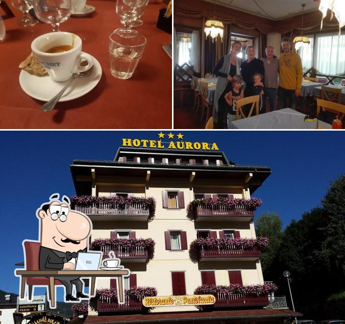 Tra le diverse cose da Hotel Aurora Ristorante La Pentolaccia si possono trovare la interni e bevanda