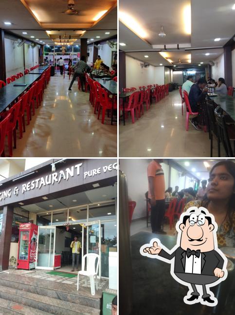The interior of Gurukripa Restaurant Mandu