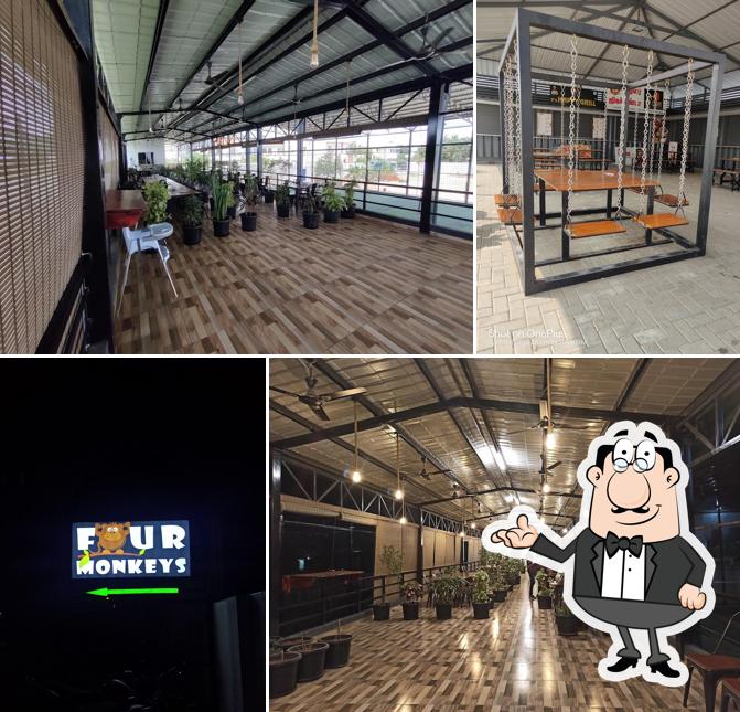 The interior of Four Monkeys Dine In