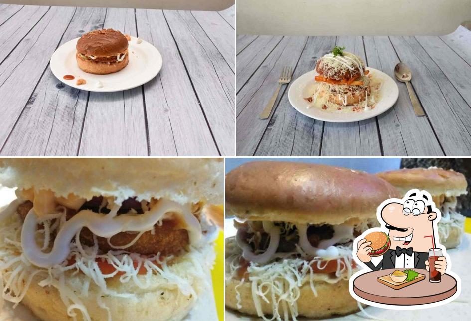 Try out a burger at Cafe Unique Table