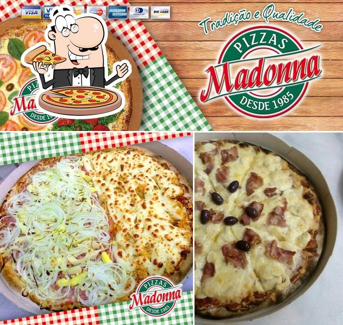 Escolha pizza no Pizzaria madonna