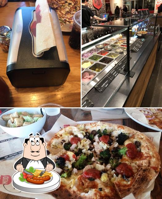 Check out the picture showing food and beverage at MOD Pizza