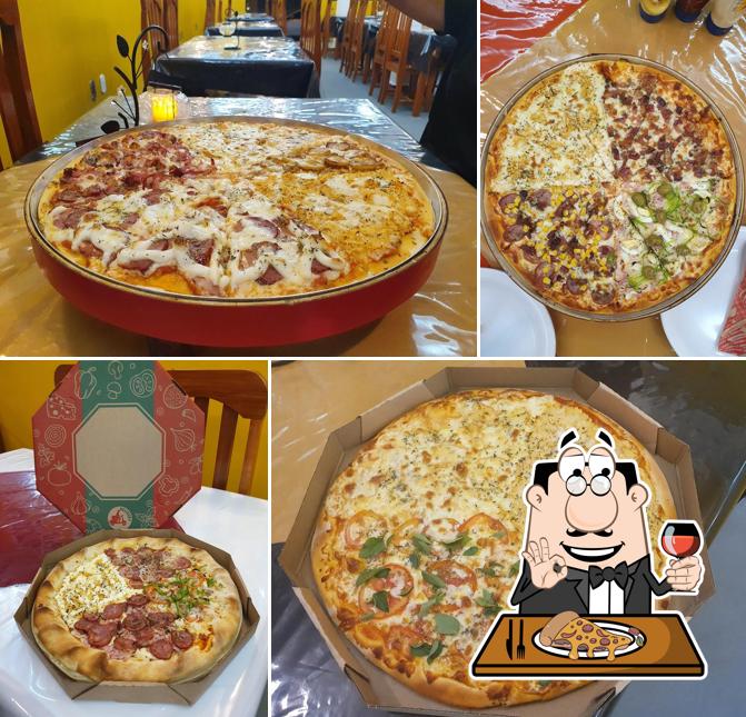 Escolha pizza no Pizzaria La Tavola