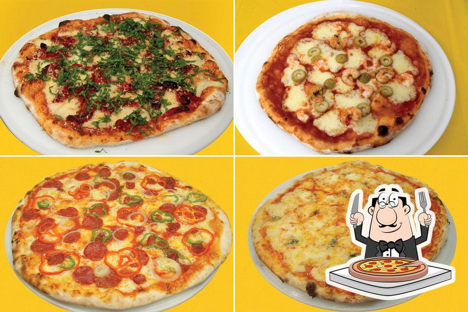 Peça diferentes tipos de pizza