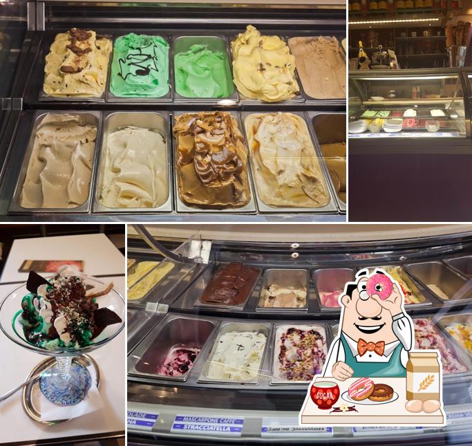 Gelateria Tiziano offers a selection of sweet dishes