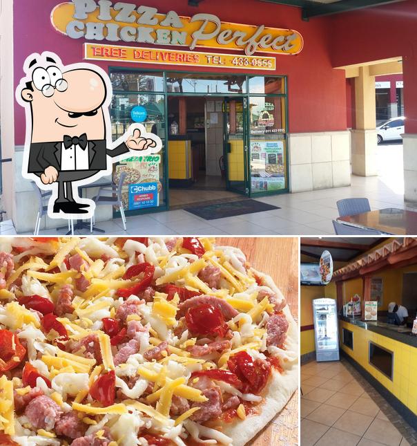 Parmi les diverses choses de la intérieur et la nourriture, une personne peut trouver sur Pizza Perfect Winchester Hills