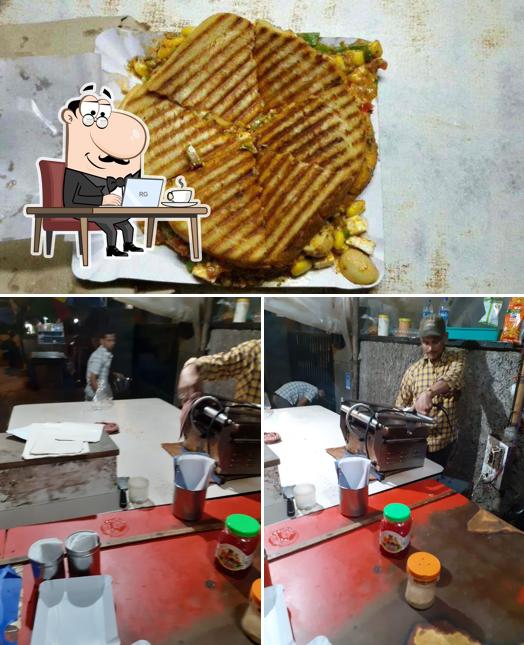 The restaurant's interior and food