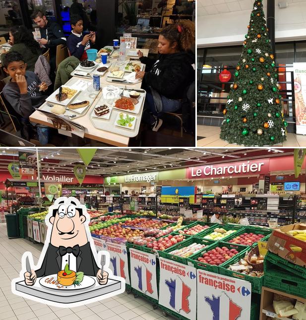Parmi les diverses choses de la nourriture et la intérieur, une personne peut trouver sur Centre commercial Carrefour Reims Tinqueux