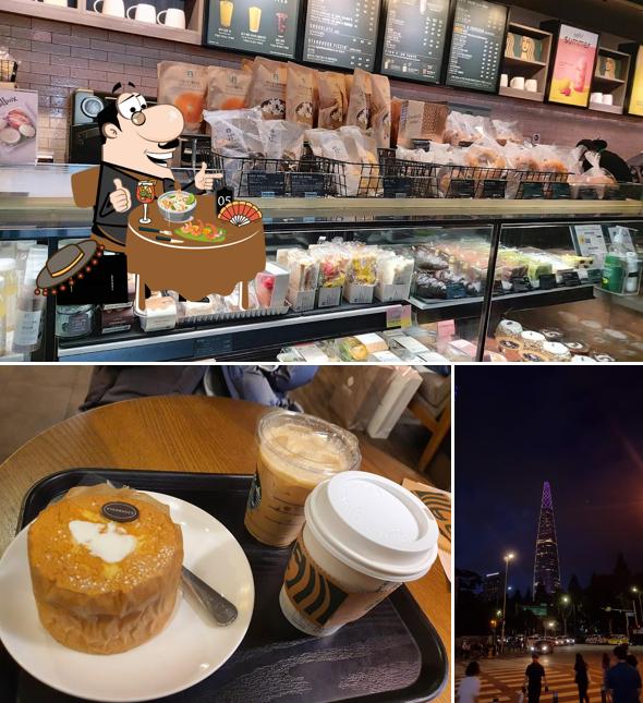 This is the image showing food and exterior at Starbucks Seokchon West Lake