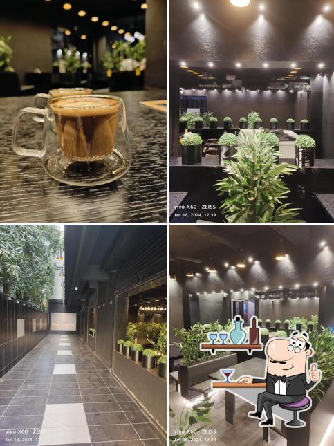 Among various things one can find interior and food at Black Drop Cafe