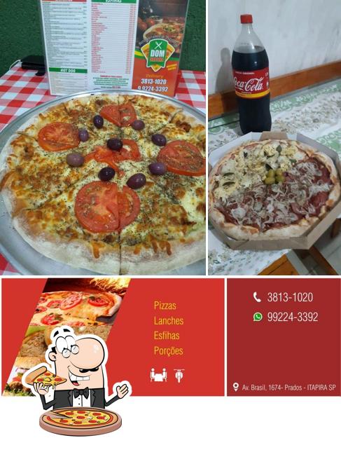 Escolha pizza no Dom Sabore Pizzaria