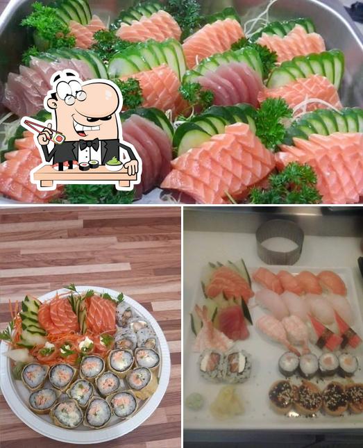 Prove diferentes opções de sushi