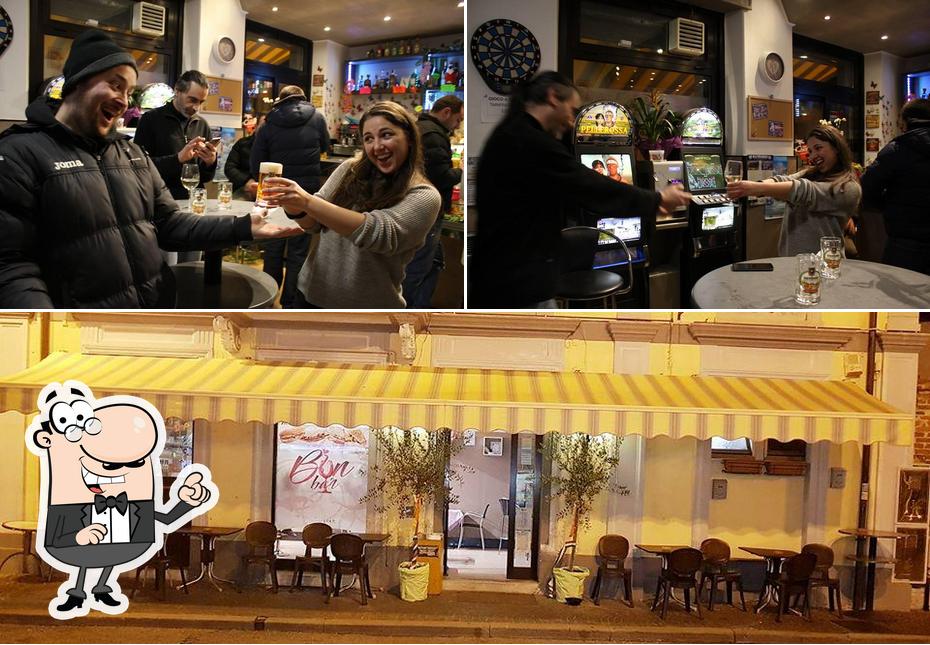 Dai un’occhiata alla immagine che presenta la interni e bancone da bar di Bon Bar