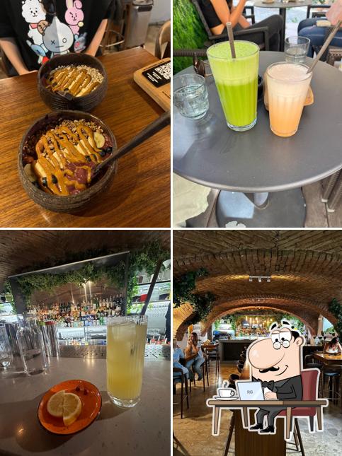 Dai un'occhiata agli interni di Roots Bar