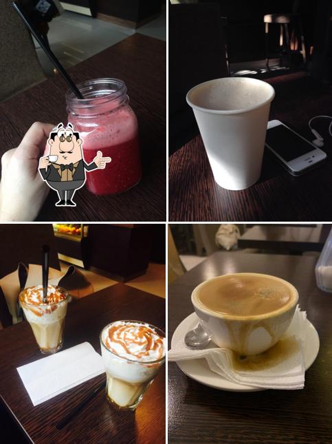 Закажите различные напитки, предлагаемые "Coffee Joy"