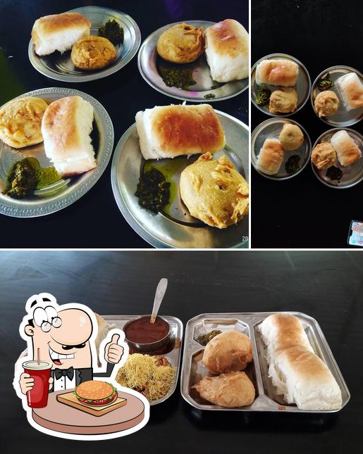 Get a burger at Vaijayanti Dhaba, Mulgaon (Famous VADAPAV)