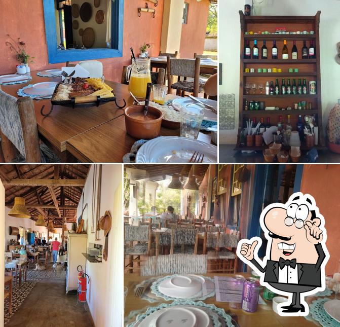 Sente em uma das mesas no Restaurante Fazenda São Rafael