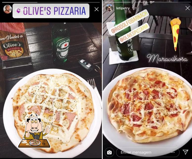 No Olive's Pizzaria, você pode provar pizza