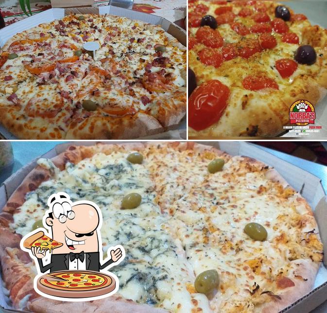 Experimente pizza no Norbas Pizzaria