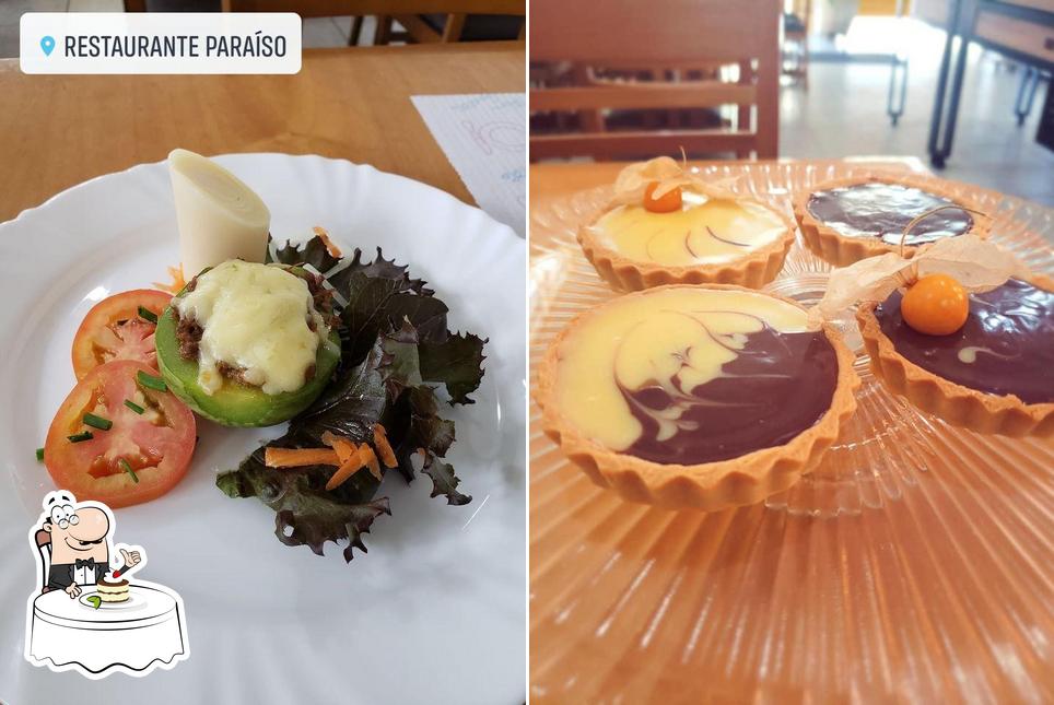 Restaurante Paraíso provê uma escolha de sobremesas