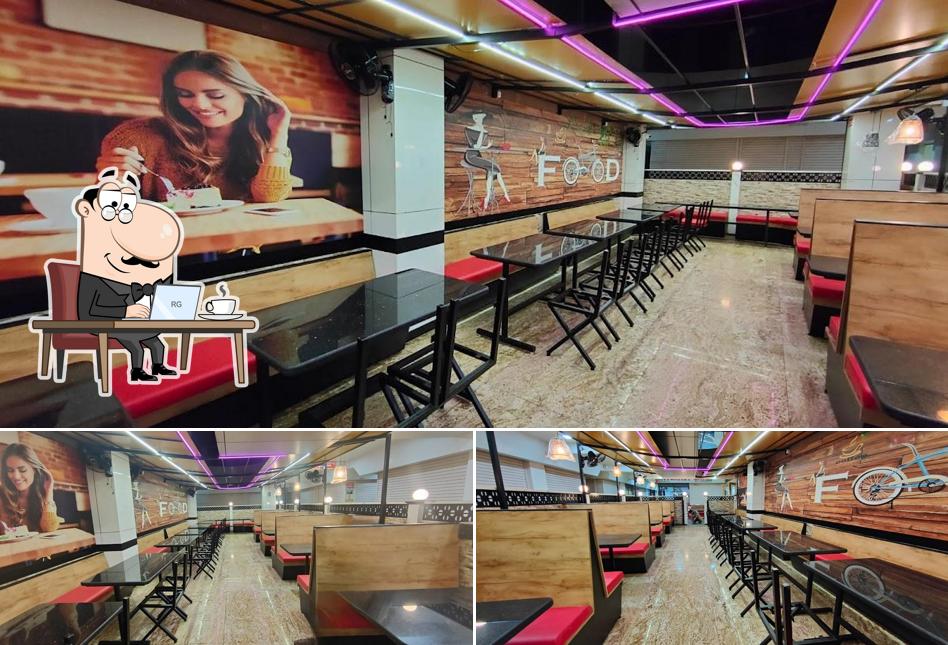 The interior of The Bay Leaf Multi Cuisine Pure Veg Restaurant